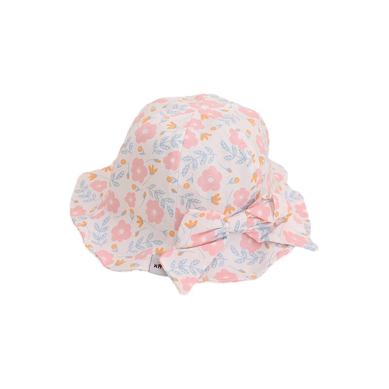 Sombrero de bebé con lazo grande para niña, gorro Floral para bebé, sombrero de Sol para playa, accesorios para niño, sombrero de cubo para niño, artículos infantiles de 1 a 3 años: C