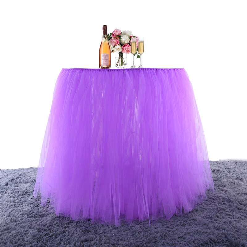 Mesh Fluffy Tutu Table Skirt Birthday Party Family... Grandado