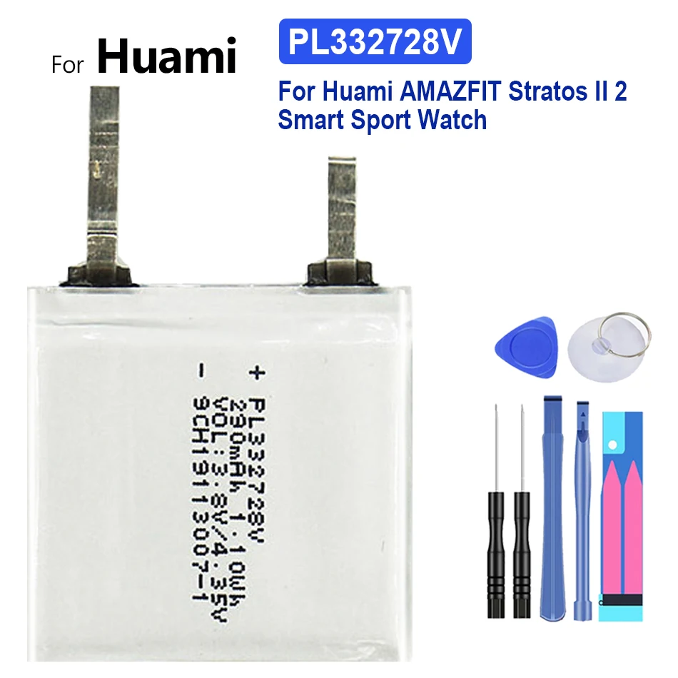 Batería de reloj para Huami Amazfit T-Rex Pro, Res Sport 2, Verge Lite Global, Stratos II 2, A1609, Amazfit Ares Bip GTR, Sports: Deepskyblue
