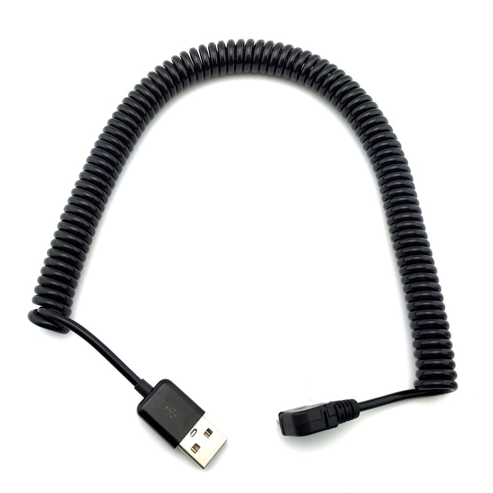 50cm/200cm 90 degree right elbow Spring Coiled USB 2.0 Male to Micro USB Data Sync Charger Cable for Android mobile phones