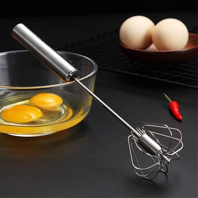 Semi-Automatic Egg Beaters Stainless Steel Egg Beater Blender Practical Hand Push Mixer Cooking Kitchen Utensil