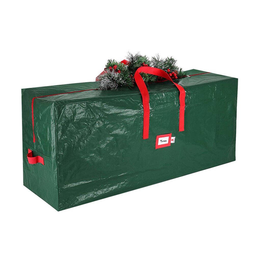 Lynlås lukning bærbar foldbar vandtæt hjem støvtæt rektangel stor kapacitet juletræ opbevaringspose med håndtag