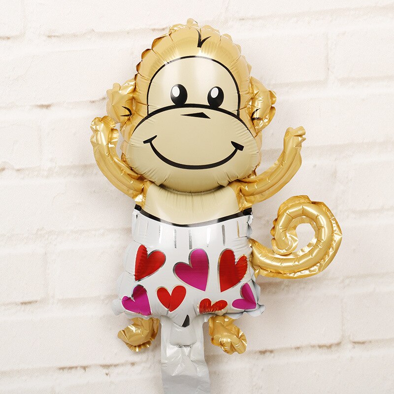 1Pc 29x44cm Jungle Animal Tiger Lion Monkey Fox Horse Air Helium Balloon Kids Safari Birthday Party Decor Zoo Theme Supplies