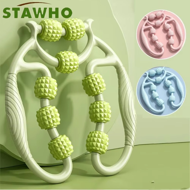 1 Stuks 9-Wiel Fascia Spier Roller, Cellulite Roller, Massage Roller voor Verlichten Spierpijn Dij, kuit, Arm Verminderen Cellulitis