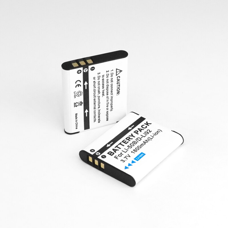 2x Batteria Li-50b Per Olympus, Pentax E Ricoh – 600mAh, NiMH, Sostituzione Per VH-510, XZ-1, TG-610, WG-2 E Molti Altri