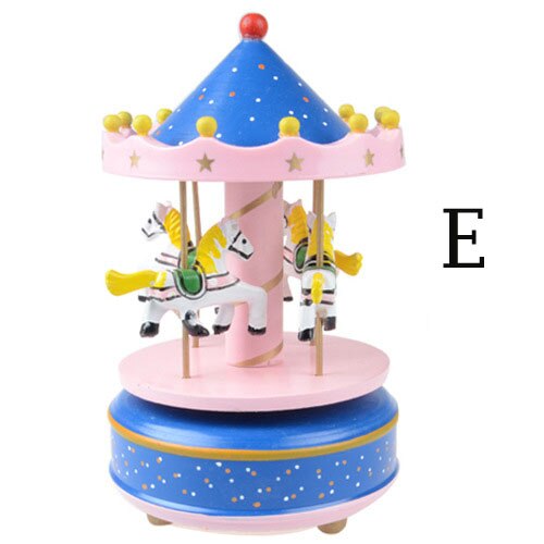 Giocattolo creativo Carosello di Legno della cassa di Risonanza Merry-Go-Round Music Box Giocattoli Per Bambini Regali Di Compleanno: E