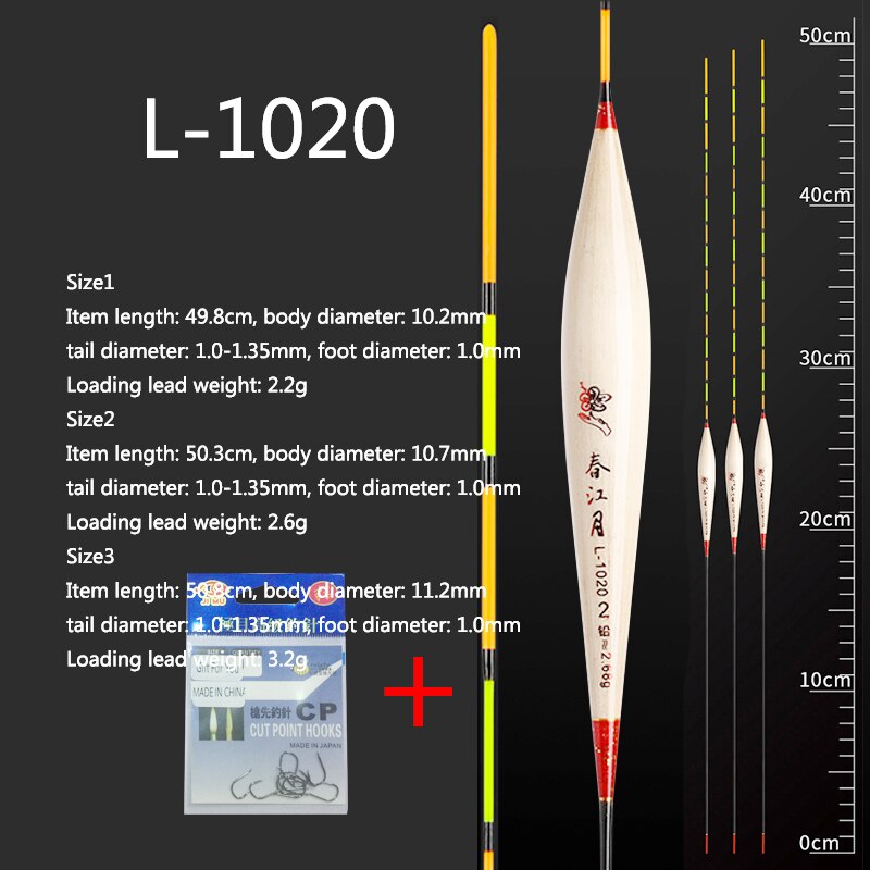 Reed Fishing Floats Fresh Water Buoy Hard Tail Bobber Flotador Sensitive Stable Boya Fishing Floats Tool Tackle Accessories: L-1020 3 pieces