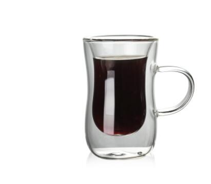 Taza de café de 100 ml con aislamiento para beber, taza de pared doble de , taza de café con aislamiento térmico, taza de café Doble s098C: With Handle