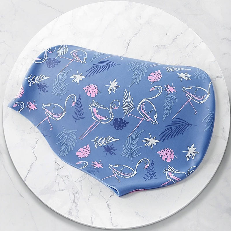 Vrouwen Professionele Badmuts Lang Haar Beschermen Watersport Waterdichte Bedrukte Zwembadhoed