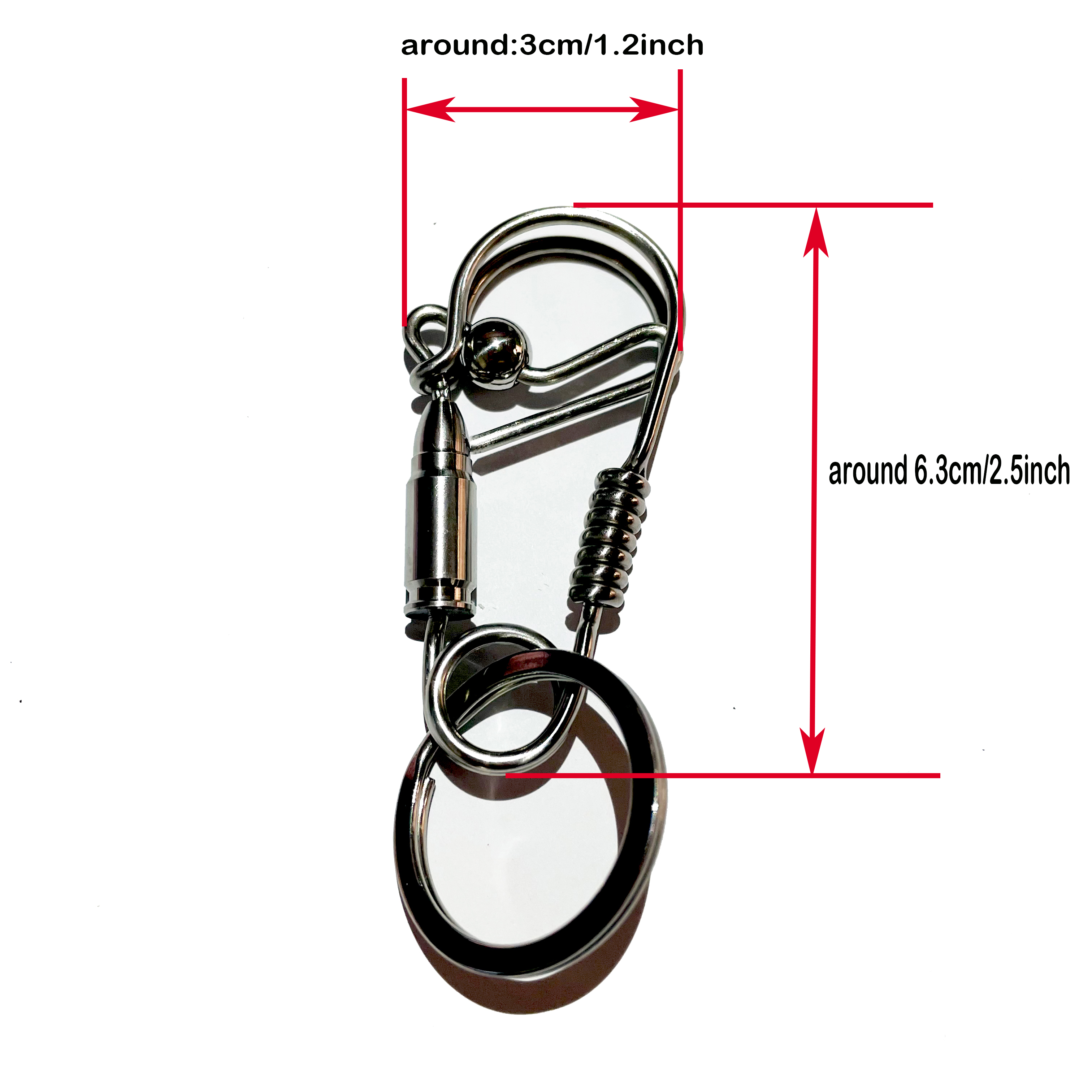 Hand Gewikkeld Unieke Creatieve Fijne Biker Roestvrij Staaldraad Snap Clip Hook Carabiner Sleutelhanger Sleutelhanger Sluiting Voor Vrouwen mannen