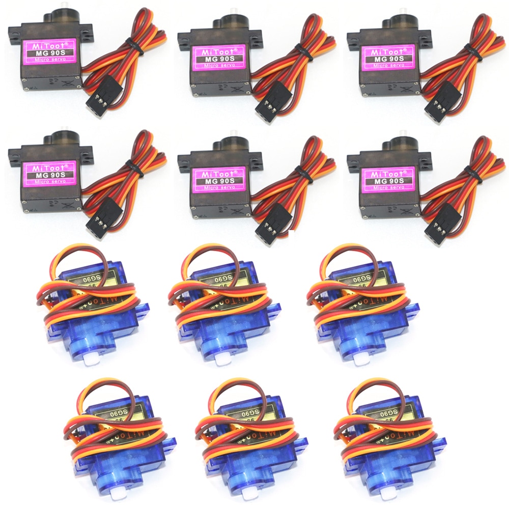 5/10 / 20szt MG90S Metal Gear Digital 9g Servo SG90 do helikoptera Rc Plane Boat Car MG90 9G Trex 450 RC Robot Helikopter