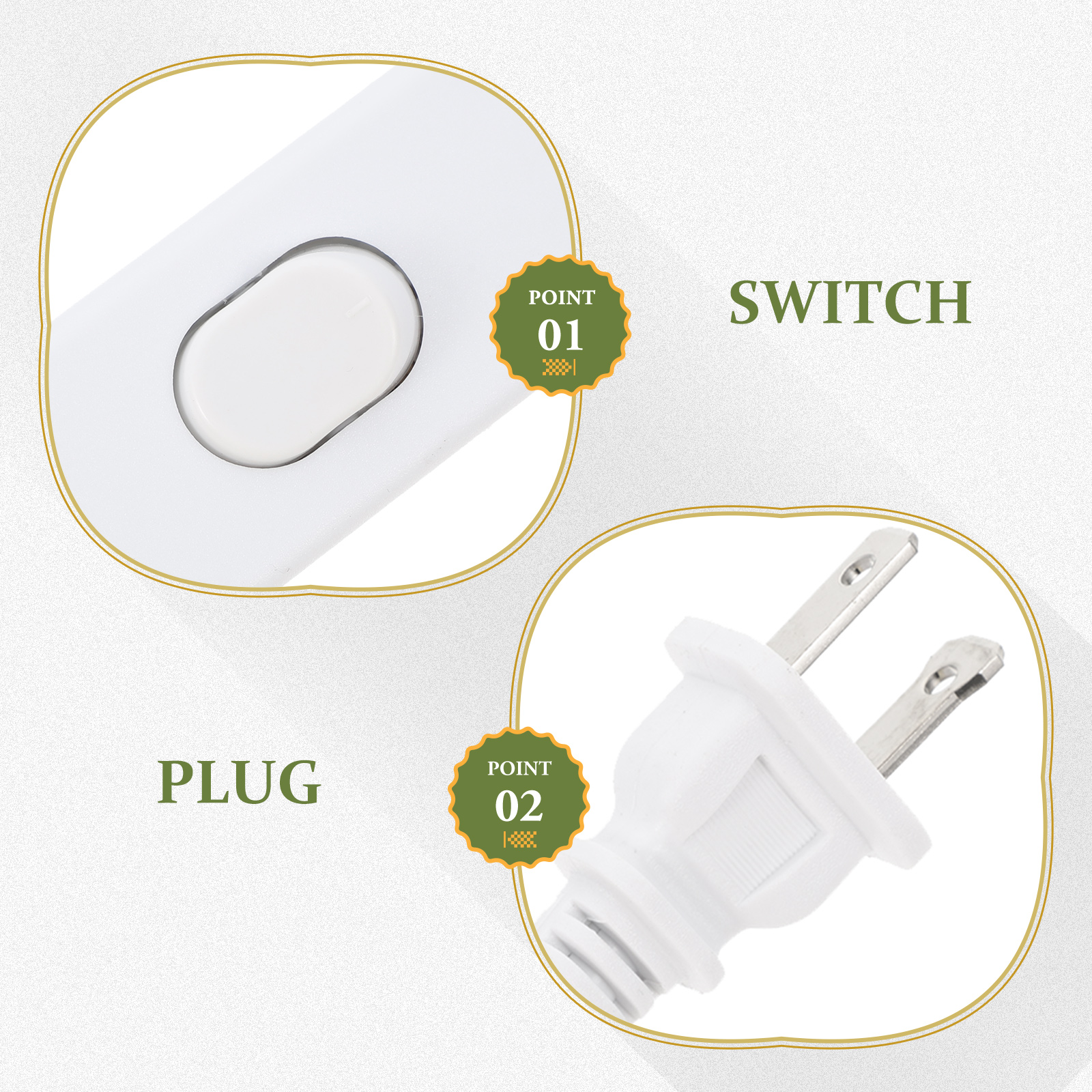 2 Pcs Lamp Holder E12 Light Socket Cord Replacement Salt Wire Power Candelabra Sockets Lamp Bases Lighting Accessories Crystal