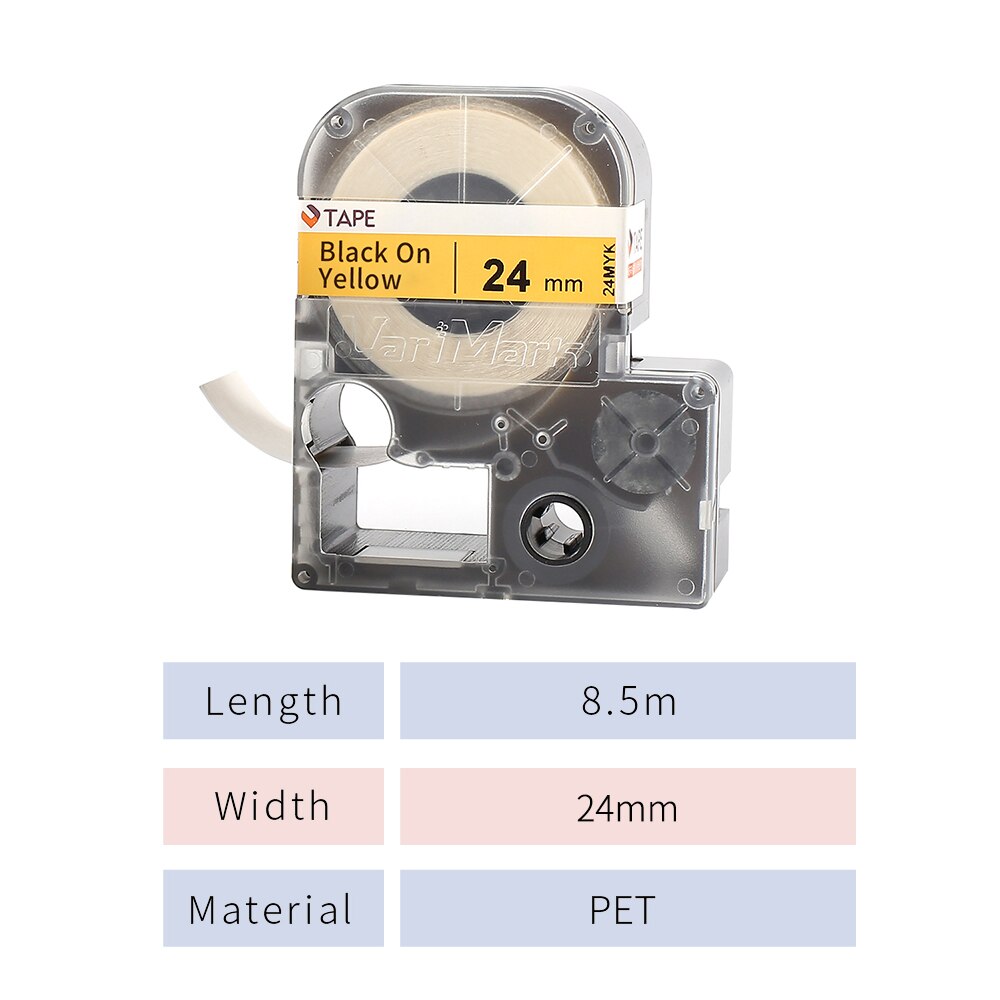 Self-Adhesive Label Tape Self-Laminating Labels Replacement Label Maker 0.24 Inch(6mm)x27.9 Feet(8.5m) Waterproof and Oil-Proof