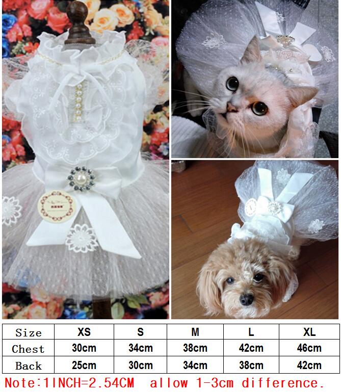 Vestido de boda de lujo para perros y gatos, falda para cachorros, tutú para mascotas, suministros para disfraces de novia, varias princesas, XS a 4XL