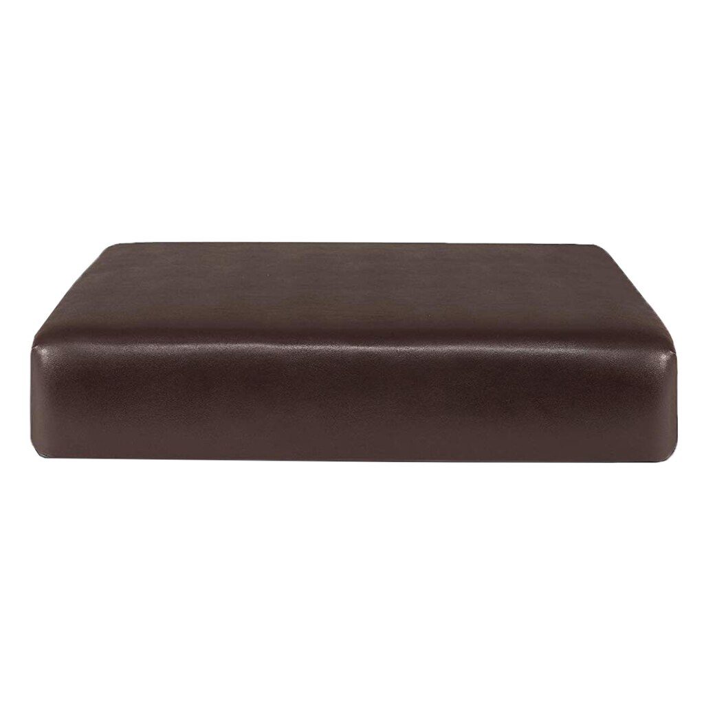 Vandtæt pu læder stretch spandex slipcover protector cover erstatning til sofapude anti-slip: Kaffe 1 sæder