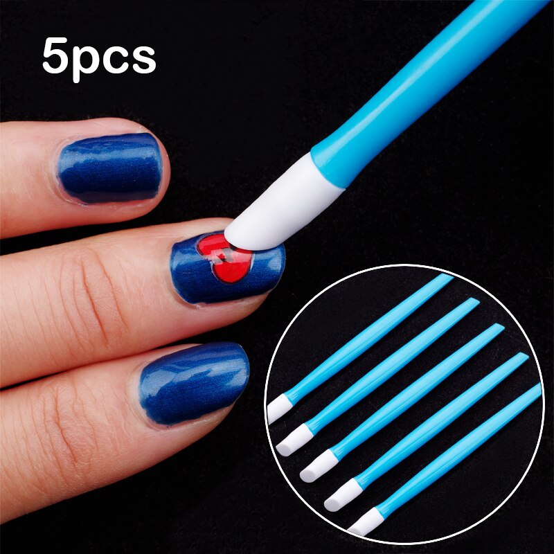 20Pcs Soft Removal Pressure Pen Plastic Rubber Nail Cuticle Pusher For Manicure Gel Polish Acrylic Nail Art Tool For Nail: B-Blue