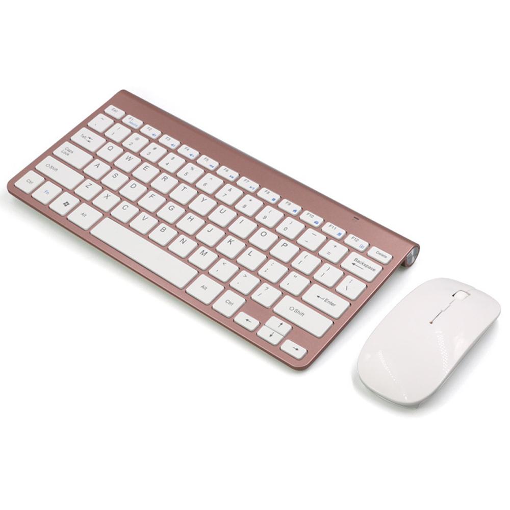 2.4Ghz Ultra-Thin Wireless Keyboard And Mouse Combo With USB Receiver Mouse Keyboard set For Apple PC WindowsXP/7/8/10 rose gold