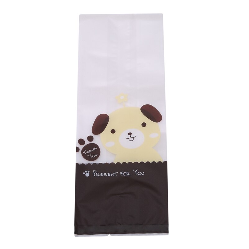 50Pcs/pack Cute Dog Cat Pattern Biscuit Cookie Bag Baking Packs Sac Plastique Plastic Packaging For Cookies Bolsas De Regalo: dog