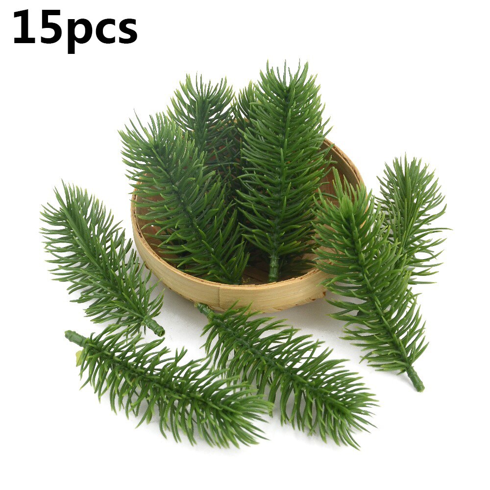 15Pcs Artificial Plants Pine Branches Christmas Tree Hanging Decorations Wedding Ornament Home Decor DIY Handcraft Supplies
