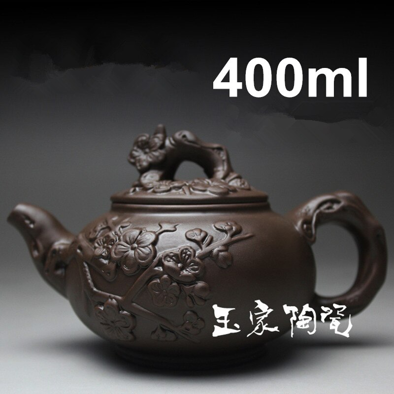 Juego de té hecho a mano de arcilla de tiempo limitado marmita Yixing tetera 400ml Kung Fu teteras juegos de cerámica china hervidor de porcelana negro