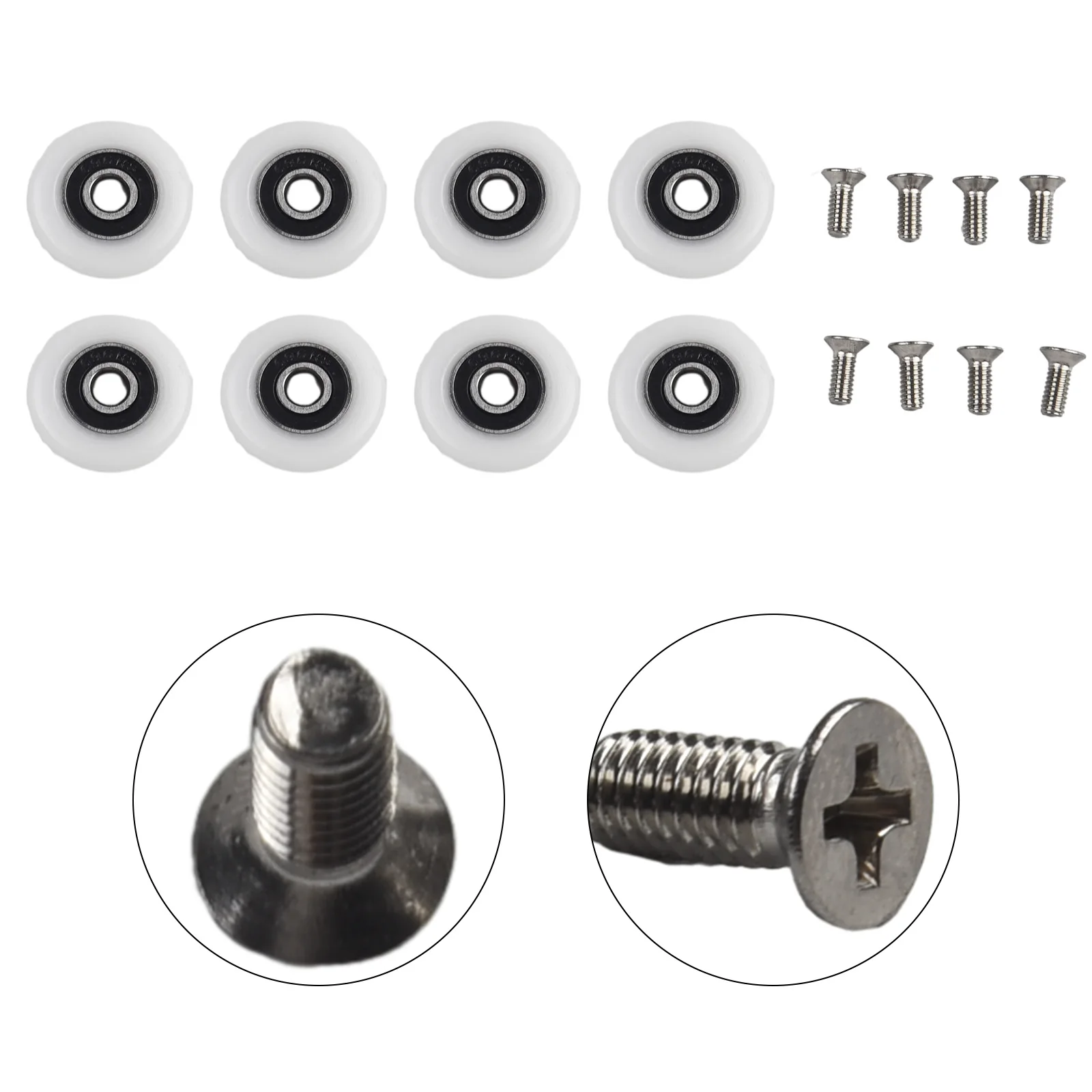 8 Stuks Douchedeur Roller Op Lagers Bad Kast Runner Wielen 19/23/25 Mm Katrol Schuifdeur kledingkast Koffer Meubels Thuis