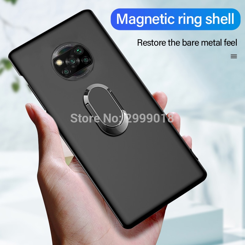 For xiaomi poco X3 Luxury Magnetic Magnet Car Finger Ring Case On poco x3 afe pocophone x3 x 3 on xiomi pocox3