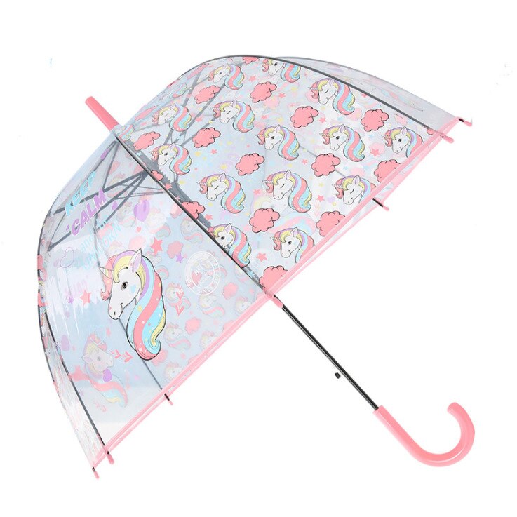 Paraguas con unicornio para niños, paraguas transparente, Apollo, semiautomático, pingüino de dibujos animados: 1