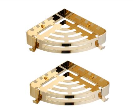 Badeværelsestilbehør guld toiletbørsteholder,papirholder,håndklædestang,håndklædeholder badeværelse hardware sæt pvd finish: Hjørnekurv