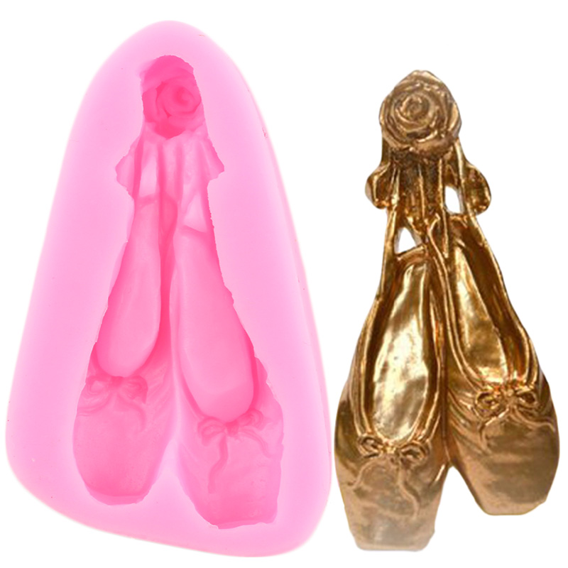 Danser Strik Siliconen Mal Ballet Schoenen Cupcake Topper Mallen Fondant Taart Decoreren Gereedschappen Chocolade Bakken Accessoires: CD417