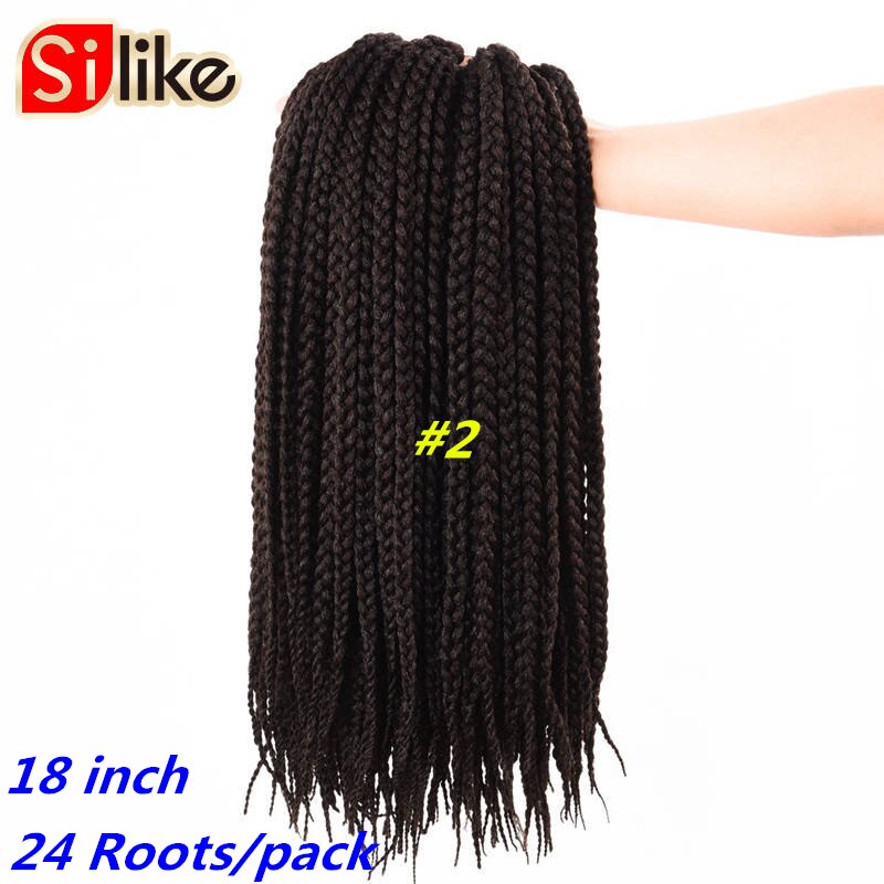 Ombre Grey 18 Inch Synthtic Micro Crochet Box Braids Hair Extension 24 Roots hair Braiding for Black Women: #2