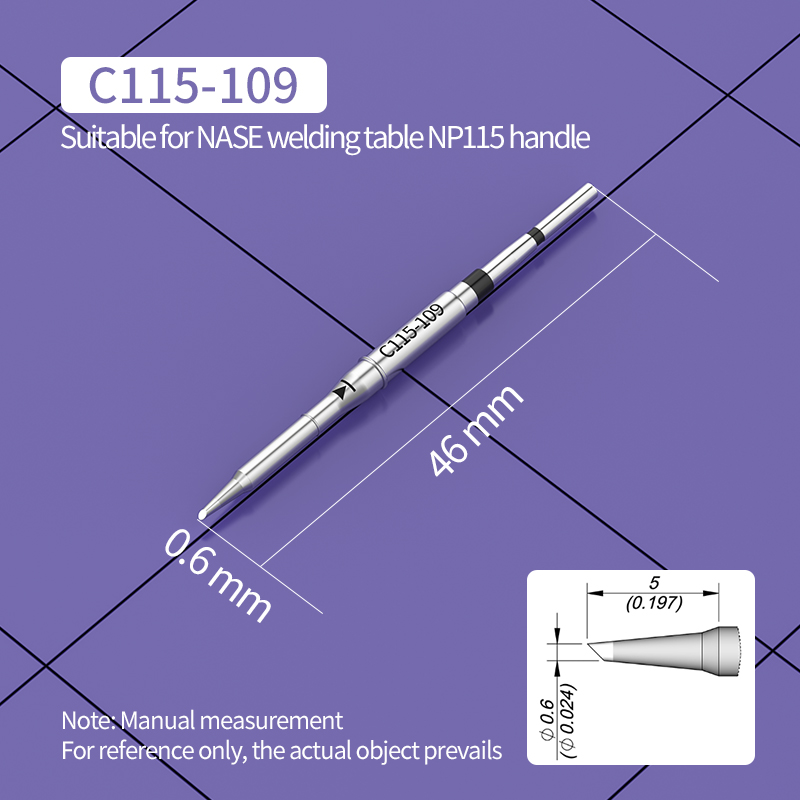C115 Soldering Iron Tip C115-105/125/117/113/114/112/109/127/101/110/120/107 for JBC Soldering Station Precision Repair SMD PCB: BROWN