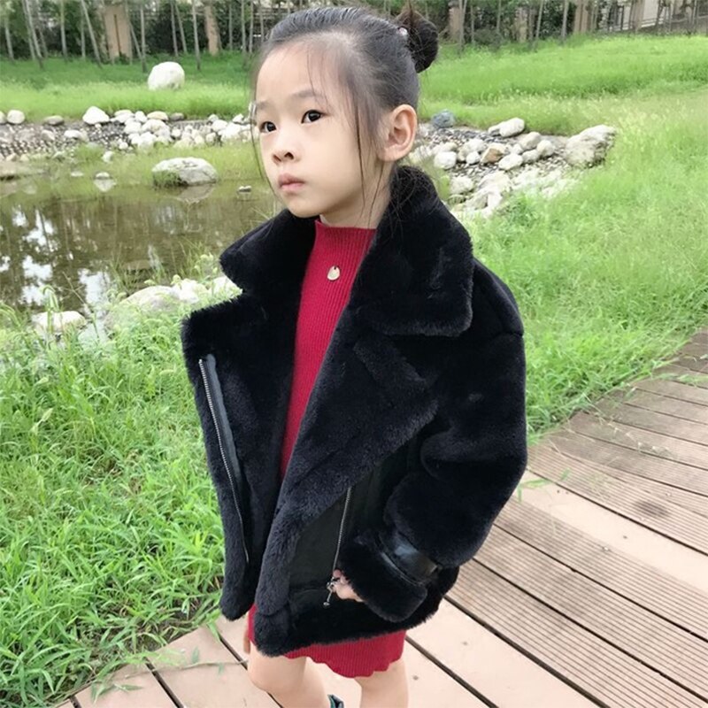 Warm Fur Jacket for Boy Clothing Kids The Wind PU Leather Winter Coat Baby Boys Clothing Children Outerwear