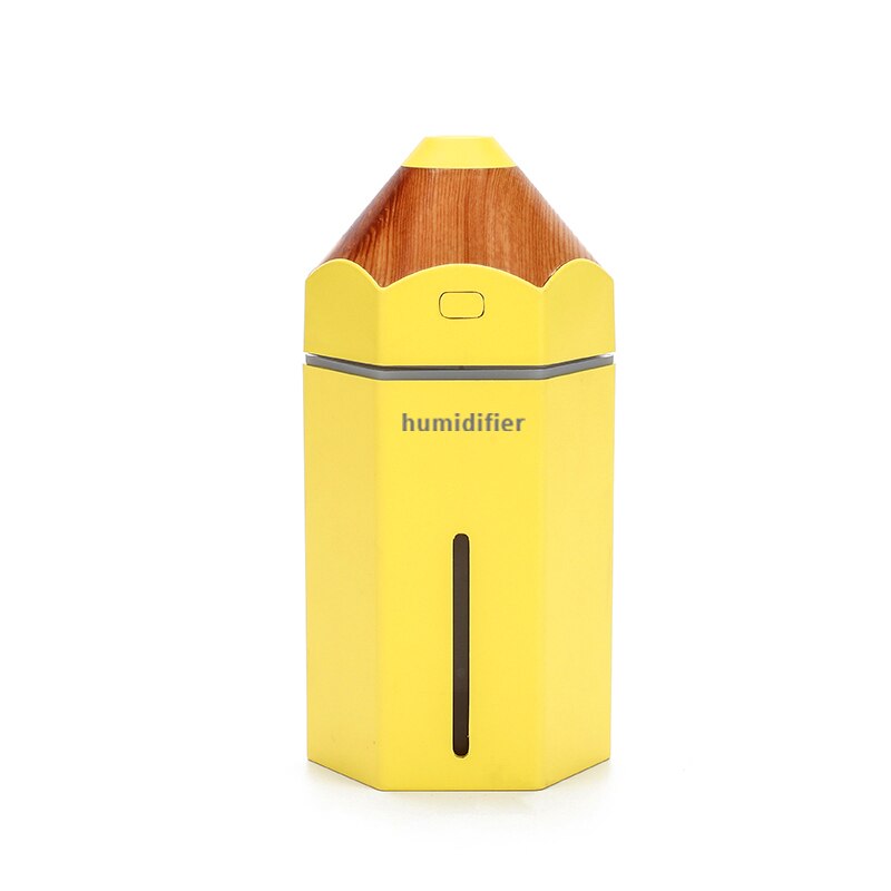 Car air freshener Pencil Humidifier 230ml Ultrasonic USB Mini Essential Oil Diffuser LED Air Purifier Mist Maker Office Home: Yellow
