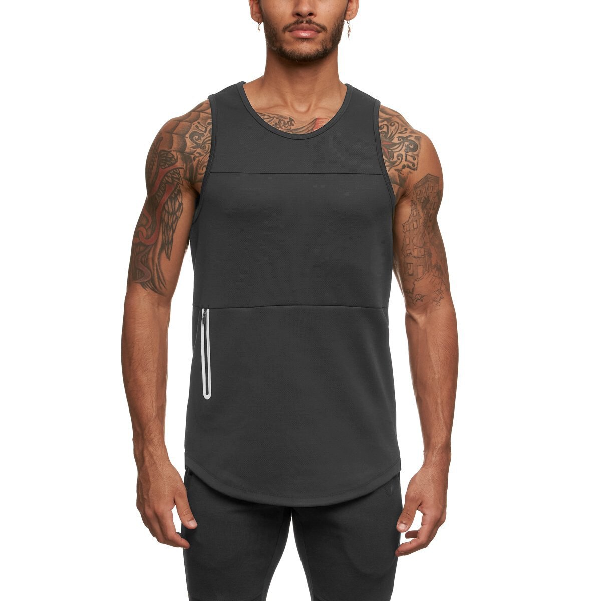 2021Modal Men&#39;s Sports Vest Fitness Running Training Quick-drying Vest Slim Breathable Sleeveless Men Gym Tank Top Men Clothing: C5 / M