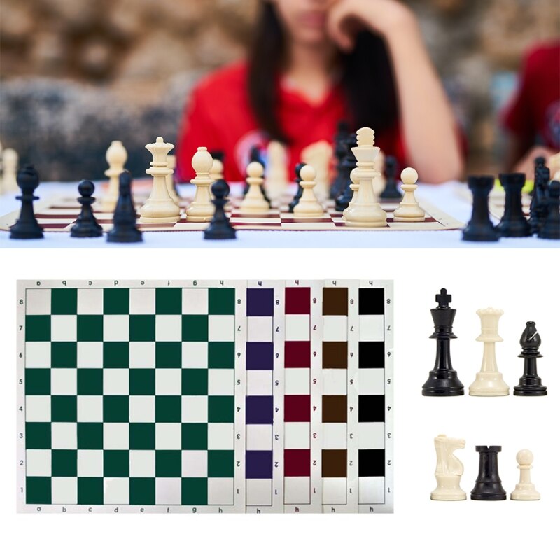 Chess Triple Weighted Pieces and Mousepad Board Chess Set