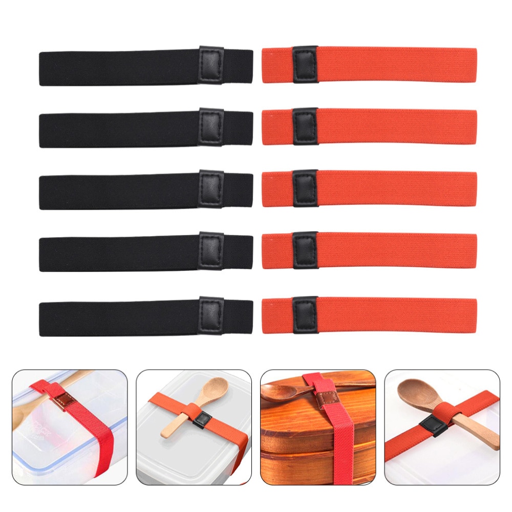 10Pcs Praktische Dubbele Lunchbox Vaste Band Thuis Bento Box Elastische Band