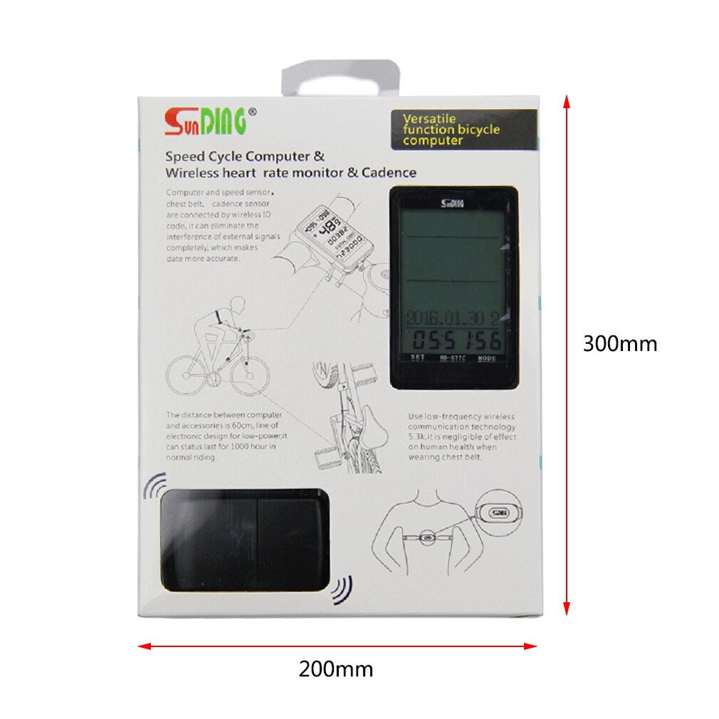 Duurzaam Sd 577C Waterdichte Lcd Display Cycling Bike Fiets Computer Kilometerstand Snelheidsmeter Met Groene Achtergrondverlichting
