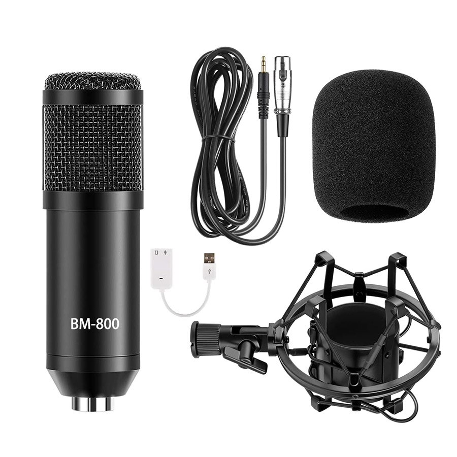 Bm800-conjunto de microfone condensador, gravação em computador, rede k, som da canção: black 5 set