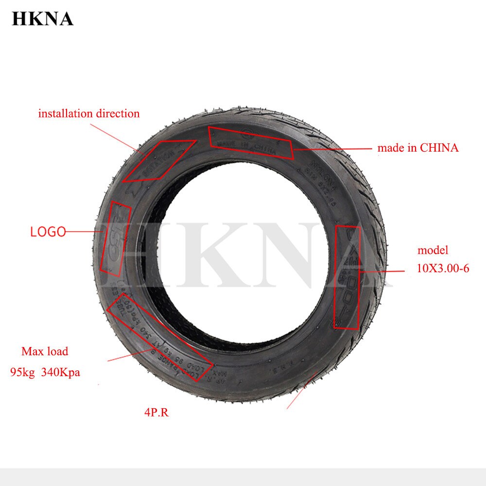 CST 10x3.00-6 Vacuum Tire for Electric Scooter 10x3.0 Tubeless Tyre