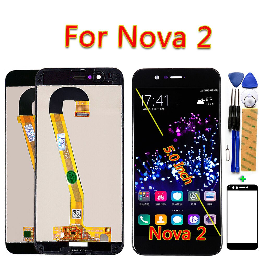 Huawei Nova 2 Lcd Display Voor PIC-AL00 PIC-L09 PIC-L29 PIC-TL00 PIC-LX9 Touch Screen 5.0 Inch Digitizer Vergadering Frame Met Tool