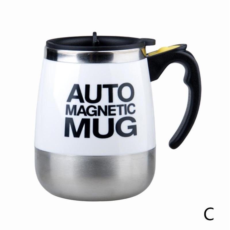 Auto Sterring Coffee Mug Stainless Steel Magnetic Mug Electric Mug Shaker Milk Cover Cup Mixing Mugs Lazy Smart Supplies Co D1K4: C