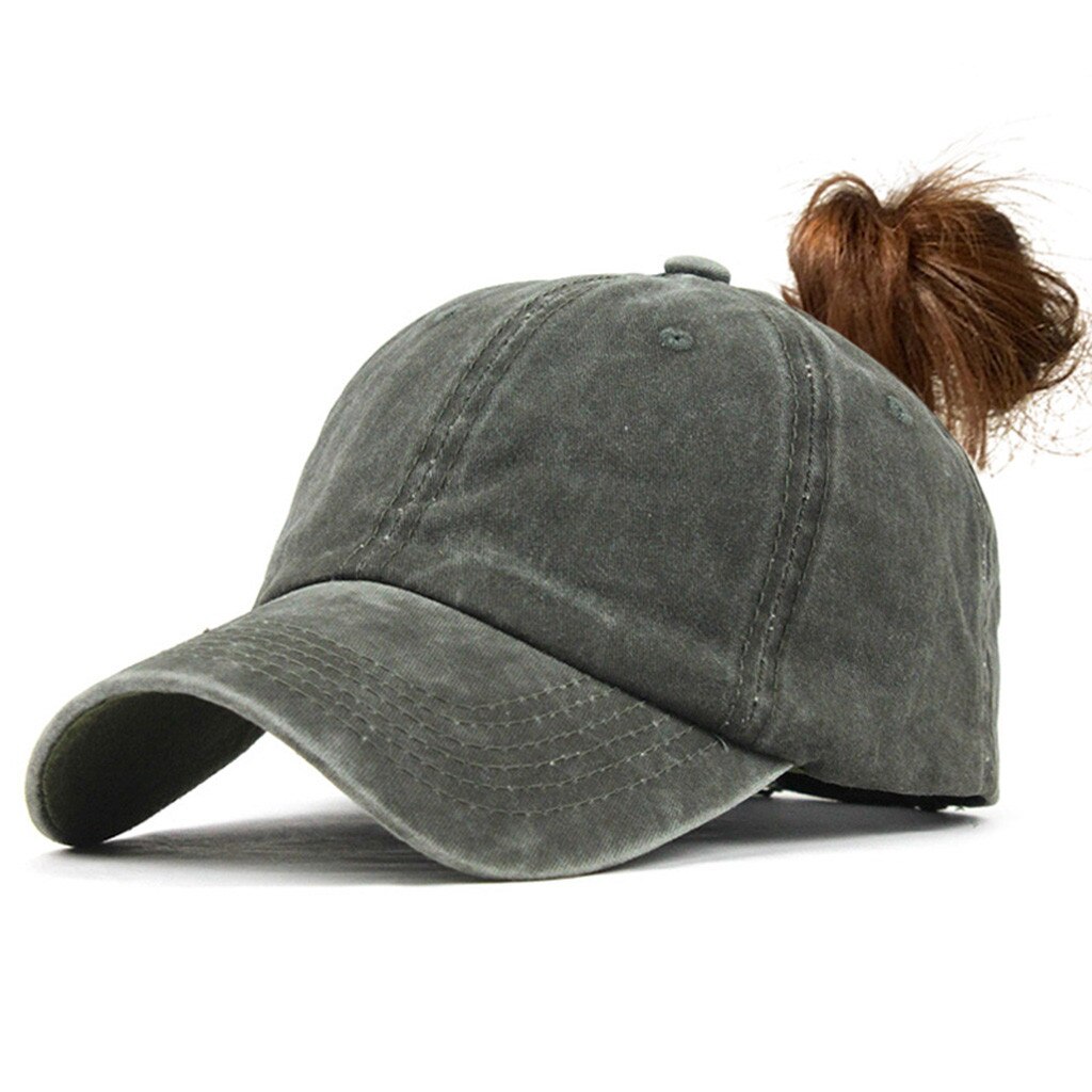 Womail Hat Baseball Cap Womens Mans Ponytail Messy Buns Trucker Plain Baseball Visor Cap Unisex Hat May13: GN
