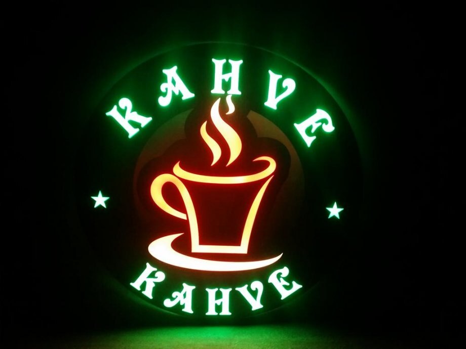 Led Signage COFFEE "OPERATED 16 COLOR" 38 X38cm