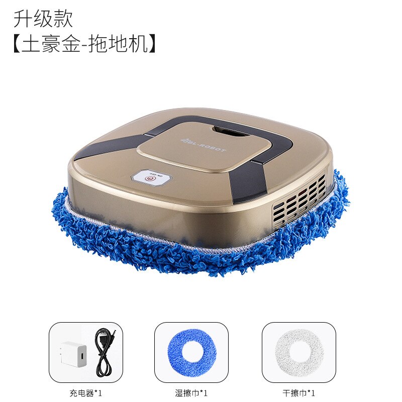 Robot de balayage automatique à sec et humide pour la maison, 1500mAh, serpillière électrique, lavage de sol, serpillière rotative autonettoyante: Upgrade gold
