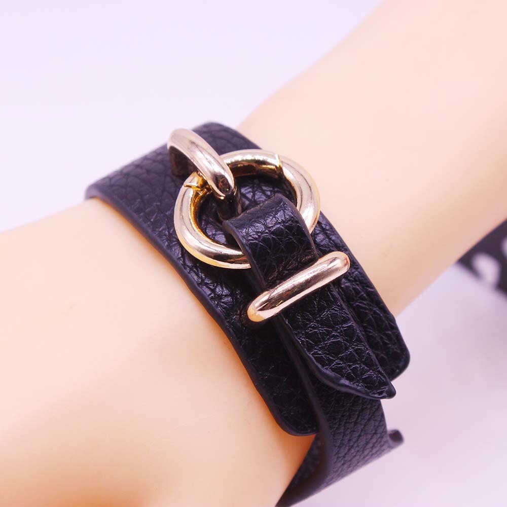 2018 moda punk pulseira de couro mais novo pulseiras & bangles para mulheres pulseira charme manguito pulseiras