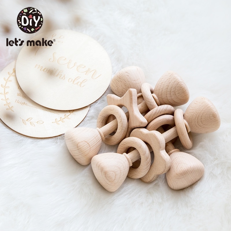 permettere's Fare 1pc Cono Tipo di Faggio di Legno Del bambino di Crepitio Del bambino Sonagli Presepe Cellulari di Legno infantile Bpa libero Del bambino Massaggiagengive giocattoli di Crepitio Del bambino