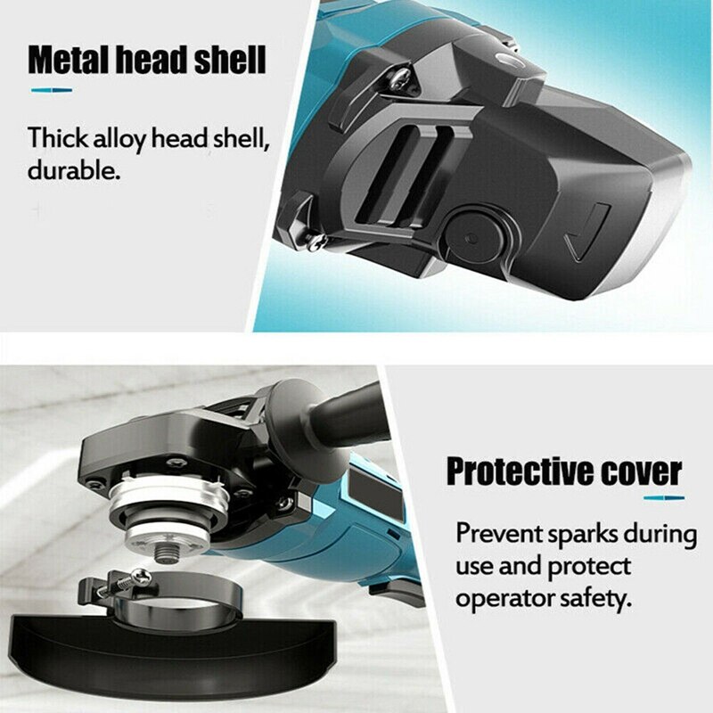 4 Speed 125mm Brushless Electric Angle Grinder Grinding Machine Cordless Woodworking Power Tool For 18V Makita Battery
