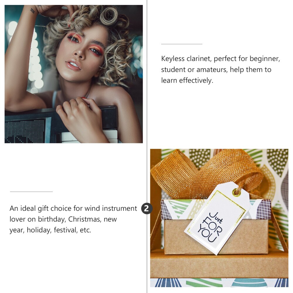 Compact Pocket Size Beginner Student Wind Instrument Clarinet with Reed