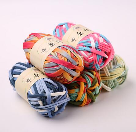 Fils de tissu fantaisie pour sac à crochet | Fil mélangé en coton doux fait à la main, coussin de couverture pour tricot à la main 2cm 30m