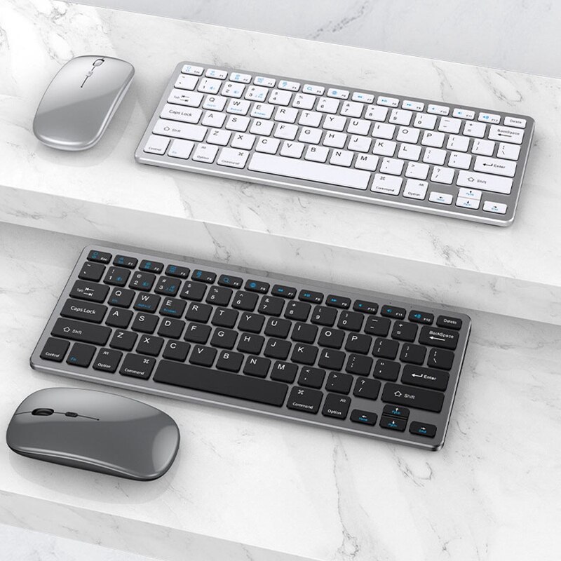 Wireless Keyboard and Mouse Set Dual-Mode Bluetooth 5.0+2.4Ghz Ultra-Thin Charging Keyboard for Laptop Computers